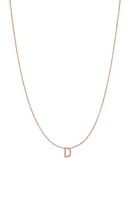 BYCHARI Initial Pendant Necklace in 14K Rose Gold-D at Nordstrom