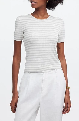 Madewell Stripe Microrib Sweater T-Shirt Monument at Nordstrom,