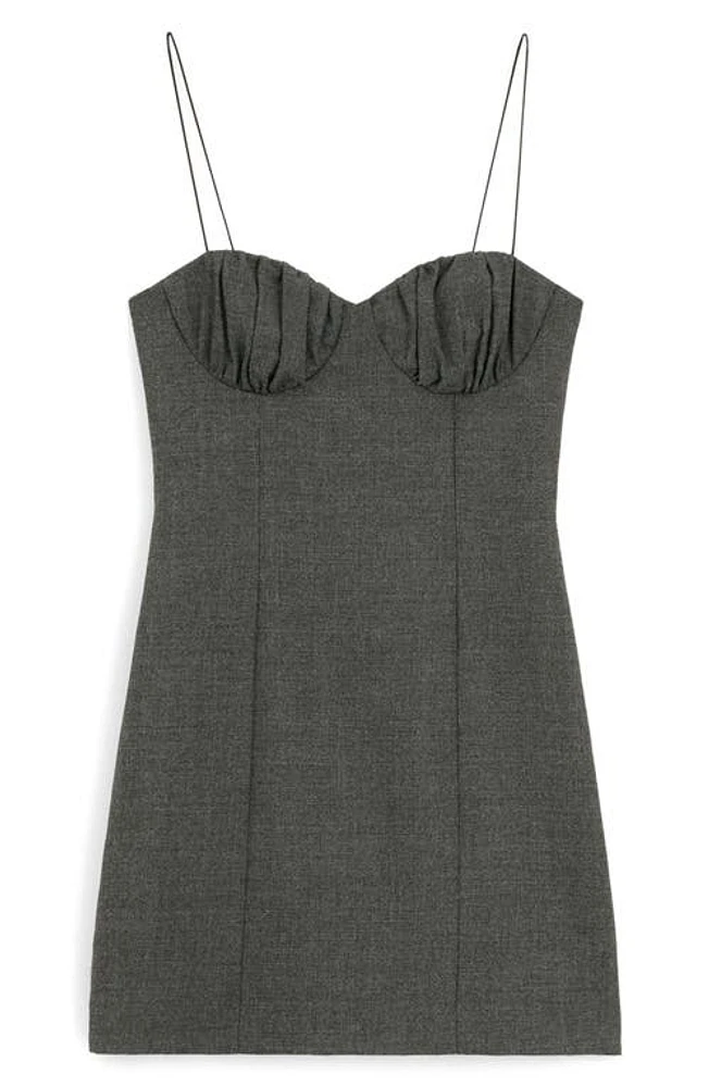 MANGO Sweetheart Neck Minidress in Grey at Nordstrom, Size 0