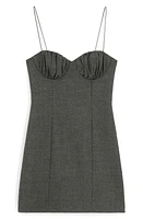 MANGO Sweetheart Neck Minidress in Grey at Nordstrom, Size 0