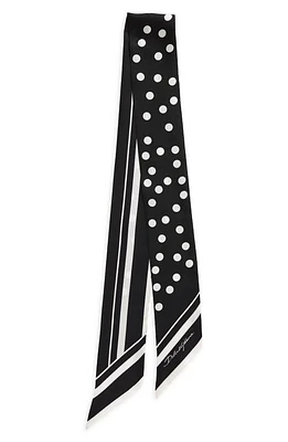 Dolce & Gabbana Polka Dot & Stripe Silk Twilly Scarf in Hnbew Pois Bianco Fdo. nero at Nordstrom