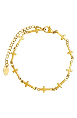 Petit Moments Cross Station Bracelet in Gold at Nordstrom