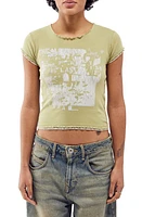 BDG Urban Outfitters Last Time Frill Edge Baby T-Shirt Sage at Nordstrom,