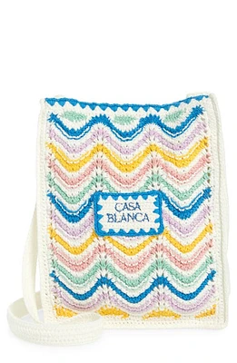 Casablanca Wavy Stripe Cotton Crochet Tote in Gradient Wave at Nordstrom