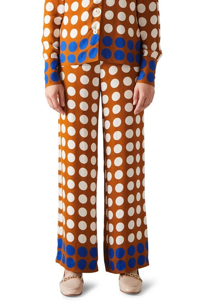 LK Bennett Elise Polka Dot Wide Leg Pants Gold Multi at Nordstrom, Us