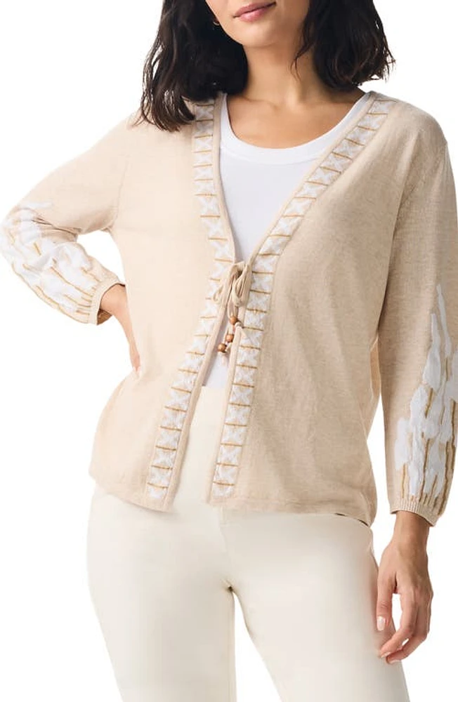 NIC+ZOE Beach Dune Tie Front Cardigan Neutral Multi at Nordstrom,