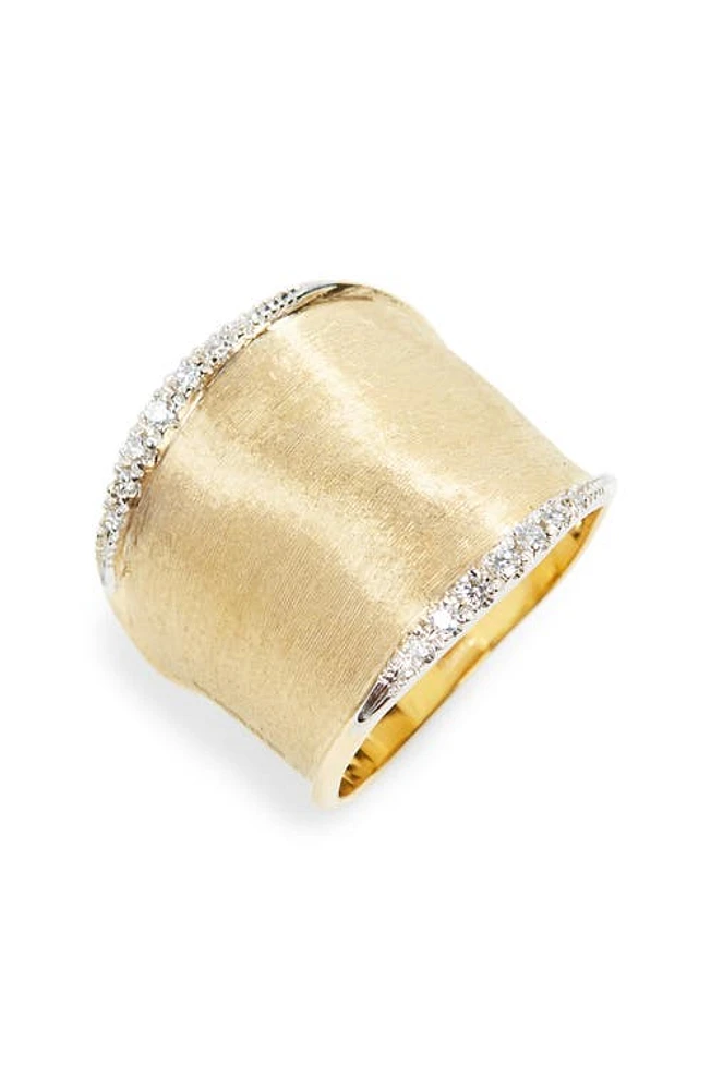 Marco Bicego Lunaria Diamond Band Ring in Yellow Gold/White Gold at Nordstrom, Size 7