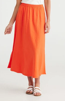 Brave+True Oakley Linen Blend Skirt Mandarin at Nordstrom,