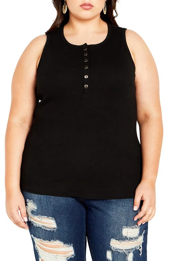 City Chic Nalani Tank in Black at Nordstrom, Size Xl