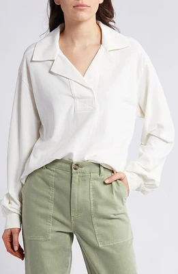 Treasure & Bond Oversize Long Sleeve Cotton Polo at Nordstrom,