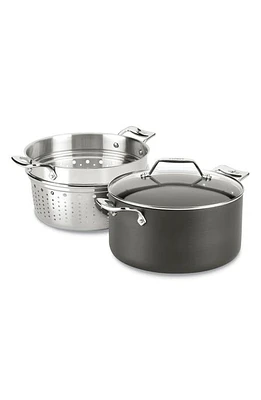 All-Clad Essentials Steam, Poach & Stew Nonstick 7-Quart Pot with Multipurpose Insert and Lid in Black at Nordstrom