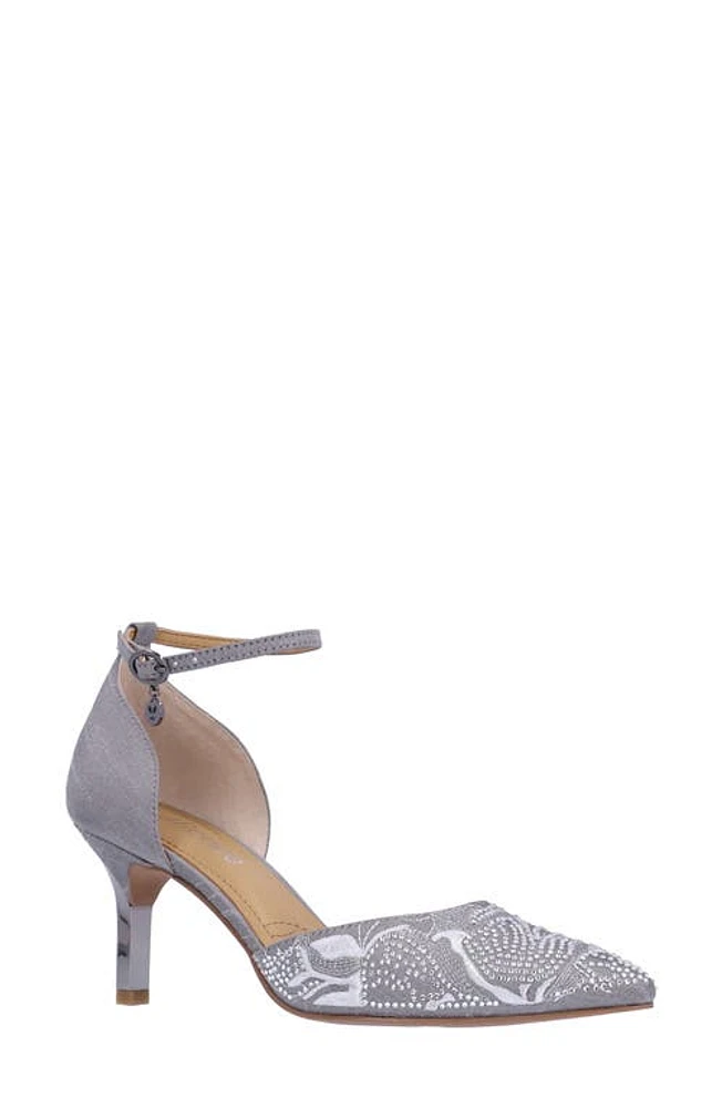 J. Reneé Payten Ankle Strap Pointed Toe Pump Dark Grey at Nordstrom,