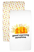 L'Ovedbaby x 'The Very Hungry Caterpillar' Assorted 2-Pack Fitted Organic Cotton Crib Sheets in Sunny Day at Nordstrom