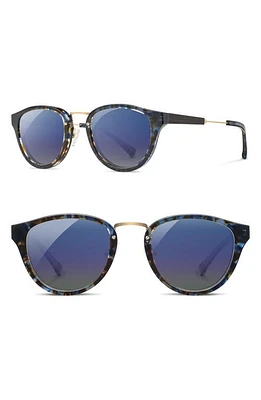 Shwood 'Ainsworth' 49mm Polarized Sunglasses in Blue Nebula/Gold/Blue Flash at Nordstrom