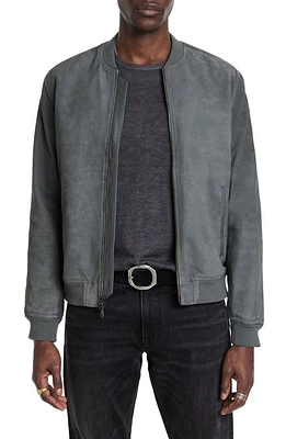 John Varvatos Khai Suede Bomber Jacket Blue Smoke at Nordstrom,