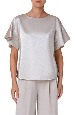 Akris punto Boxy Drop Shoulder Satin Top Gold at Nordstrom,