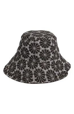 Treasure & Bond Embroidered Reversible Twill Bucket Hat in Black at Nordstrom