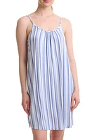 Splendid Stripe Strappy Knit Chemise in Cool Breeze Stripe at Nordstrom, Size X-Small