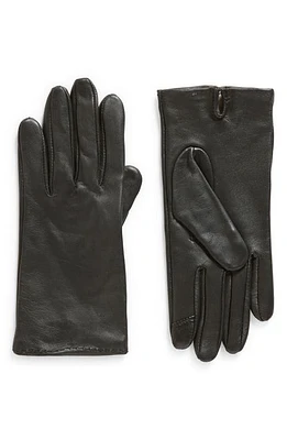 Cole Haan Silk Lined Leather Gloves in Black at Nordstrom, Size Small