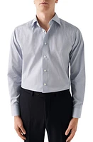 Eton Slim Fit Microprint Dress Shirt Dark Blue at Nordstrom,