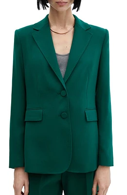 MANGO Iguana Blazer Dark Green at Nordstrom,