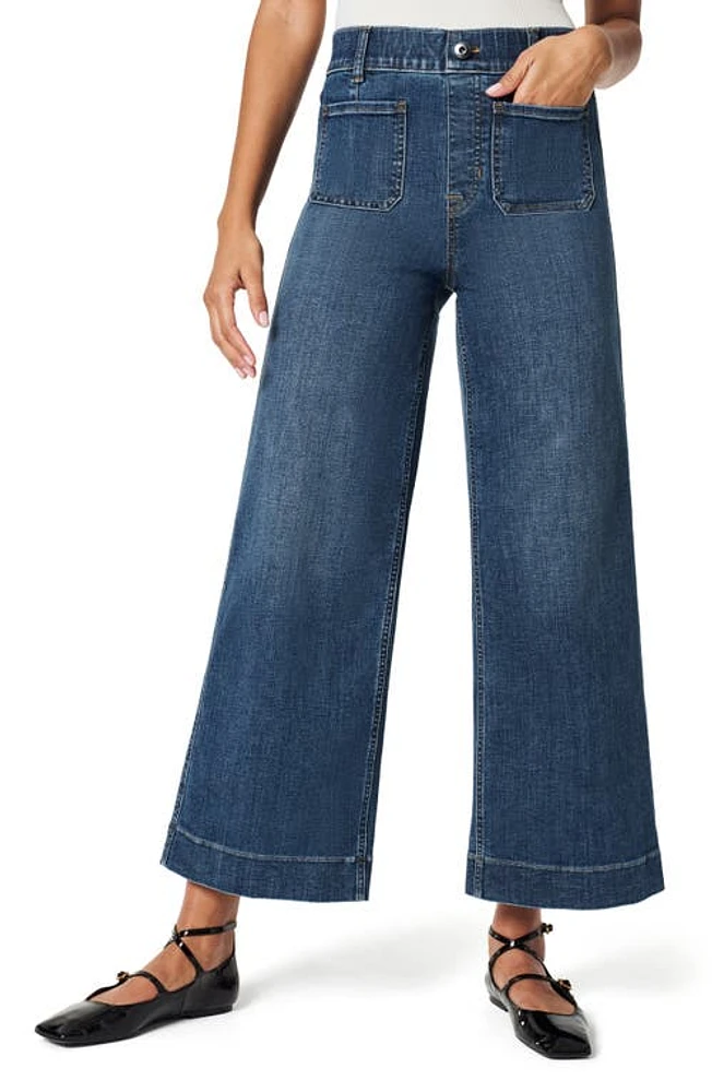 SPANX Crop Wide Leg Pull-On Jeans in Shaded Blue at Nordstrom, Size 3X