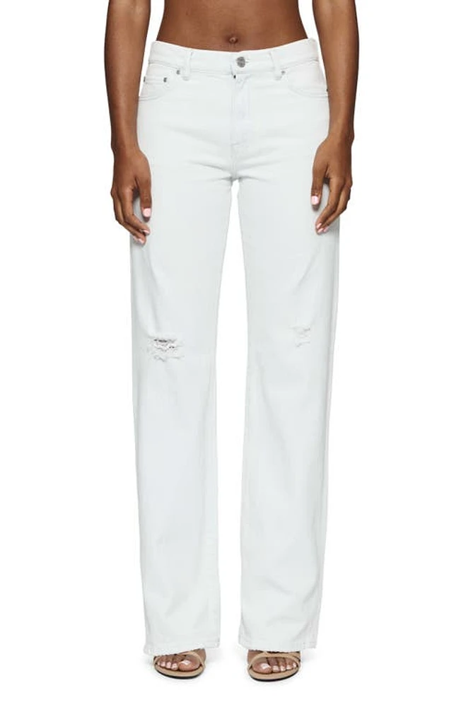 PURPLE BRAND Ripped Slim Fit Straight Leg Jeans White at Nordstrom,