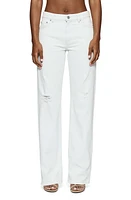 PURPLE BRAND Ripped Slim Fit Straight Leg Jeans White at Nordstrom,