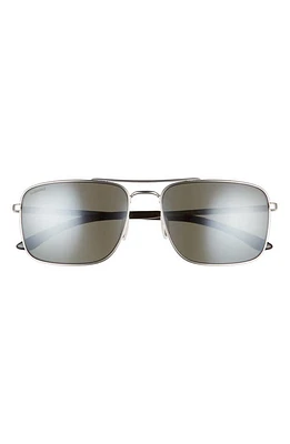 Smith Outcome 59mm Polarized Aviator Sunglasses in Matte Silver/Platinum Mirror at Nordstrom