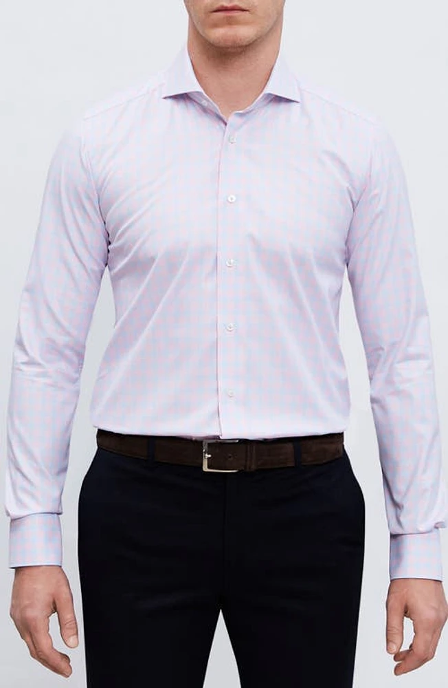 Emanuel Berg Prince of Wales Modern Fit Check Twill Button-Up Shirt Light Pastel at Nordstrom