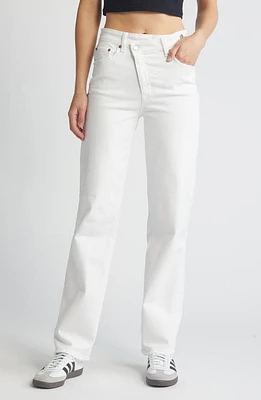 Sundaze Crossover Waist Straight Leg Jeans Marshmallow at Nordstrom,