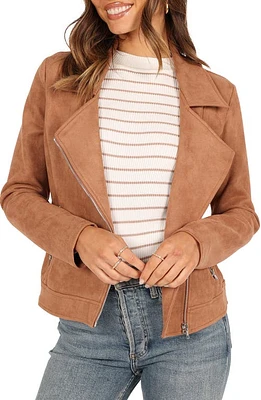 Petal & Pup Spencer Faux Suede Jacket Tan at Nordstrom,