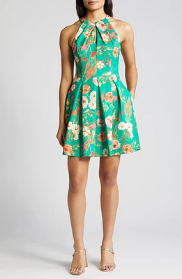 Vince Camuto Floral Print Pleated Sleeveless Dress in Green Mult at Nordstrom, Size 12