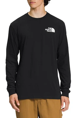 The North Face Men's Long Sleeve Box Logo Tee Black/White at Nordstrom,