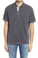 Johnston & Murphy Vintage Slub Jersey Polo Charcoal at Nordstrom,