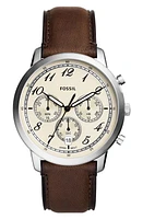 Fossil Neutra Chronograph Leather Strap Watch, 44mm in Brown at Nordstrom, Size 44 Mm