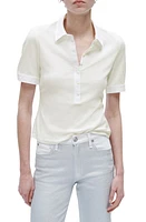 rag & bone Mixed Media Rib Polo White at Nordstrom,