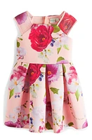 Baker by Ted Kids' Paper Floral Scuba Dress Peach at Nordstrom,