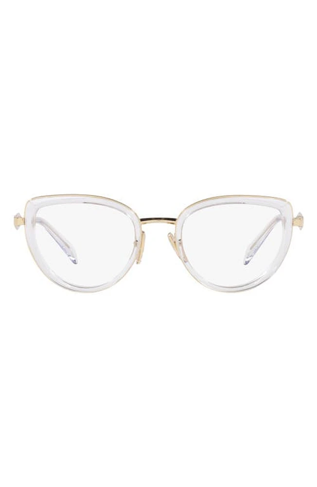 Prada 49mm Small Pillow Optical Glasses in Crystal at Nordstrom