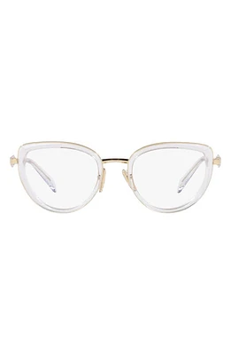 Prada 49mm Small Pillow Optical Glasses in Crystal at Nordstrom