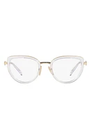 Prada 49mm Small Pillow Optical Glasses in Crystal at Nordstrom