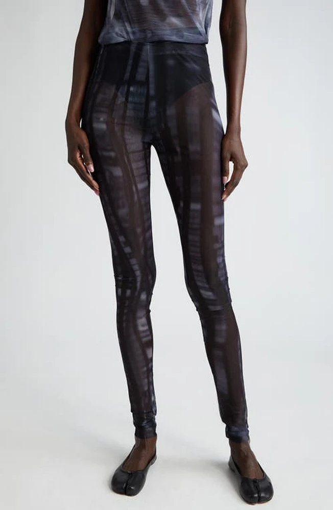 ELLISS Bookcase Sheer Mesh Leggings Black Print Multi at Nordstrom,