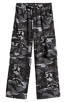 Good Luck Girl Kids' Camo Knit Cargo Pants Grey at