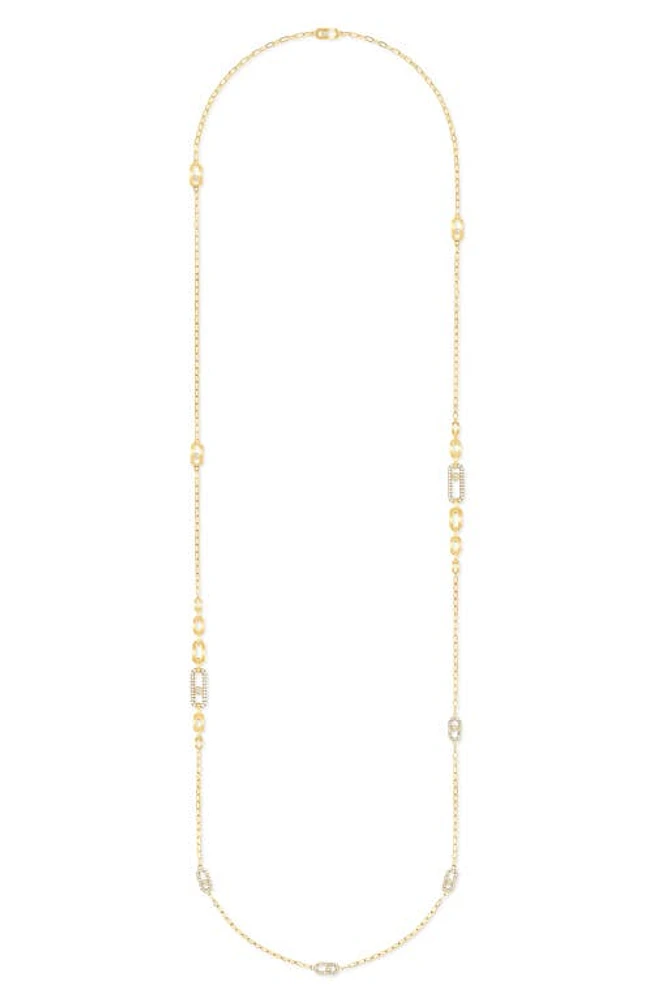 Messika Move Classique Diamond Link Station Necklace in Yellow Gold at Nordstrom