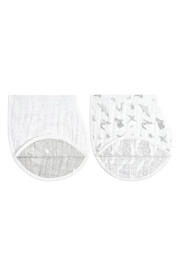 aden + anais 2-Pack Organic Cotton Burpy Bibs in Map The Stars Grey at Nordstrom