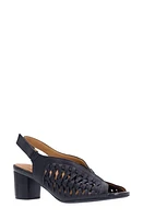 L'Amour des Pieds Myrina Basket Weave Slingback Peep Toe Sandal Black at Nordstrom,