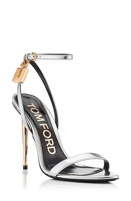 TOM FORD Padlock Naked Metallic Pointy Toe Sandal at Nordstrom,