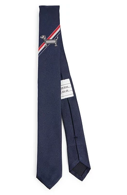 Thom Browne Hector Stripe Silk Tie in Navy at Nordstrom