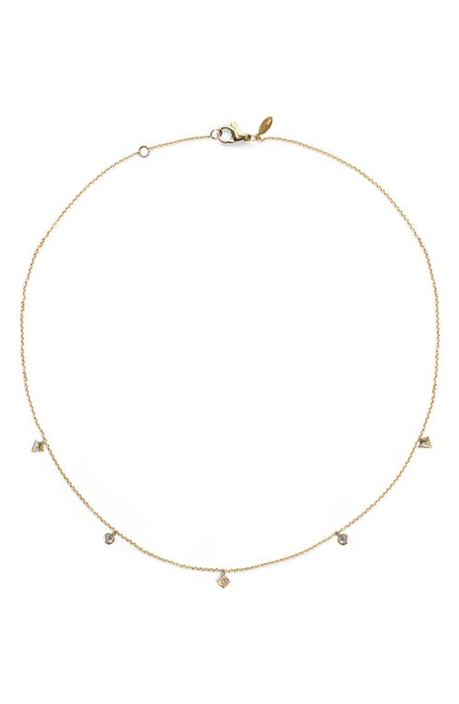 Anzie Cleo Diamond Dangling Shapes Necklace in Gold/Diamond at Nordstrom, Size 16 In