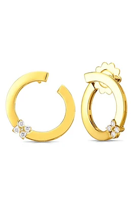 Roberto Coin Love in Verona Diamond Hoop Earrings in Yellow Gold at Nordstrom